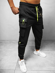 Férfi nadrág chino jogger fekete OZONEE O/CP149