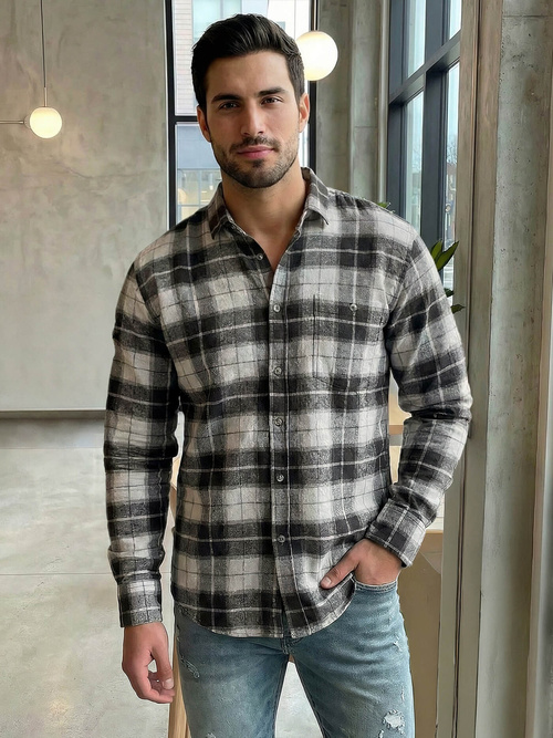 Férfi ing szürke OZONEE V/V172Z