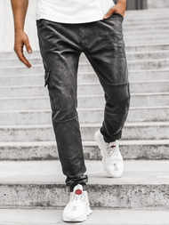 Férfi farmer jogger nadrág Fekete OZONEE JS/KK1110-2