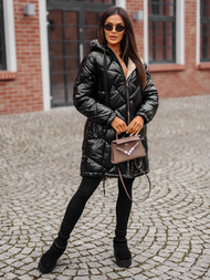 Női téli kabát fekete OZONEE JS/5M3189/392Z