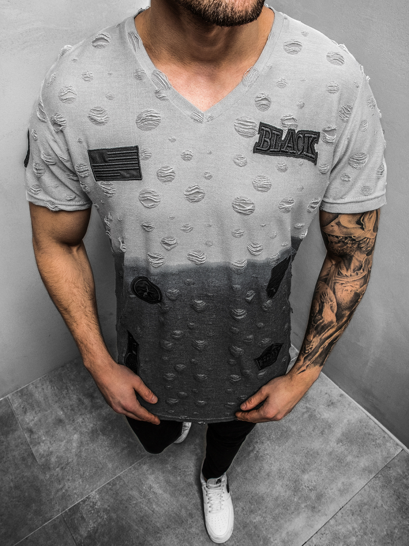 Férfi póló Szürke MJ/318YZ