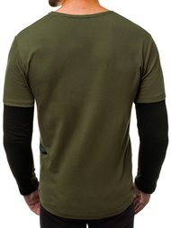 Férfi hosszú ujjú póló Zöld OZONEE O/1292Z 