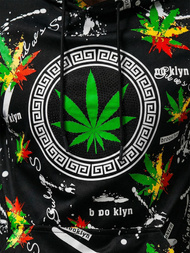 Férfi kapucnis pulóver fekete OZONEE O/B269Z