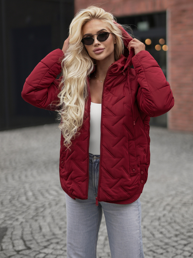 Női téli kabát burgundia OZONEE JS/16M9300/06Z