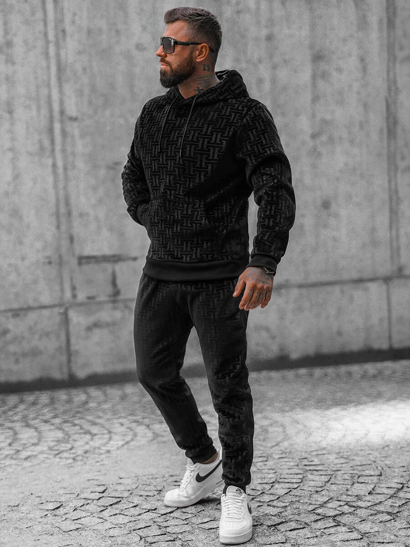 Férfi Melegítő Együttes Fekete OZONEE O/3A81