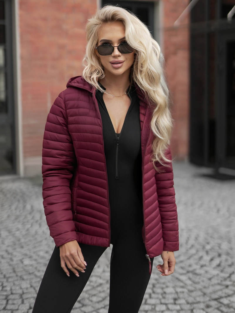 Női kabát bordó OZONEE JS/11Z8228Z