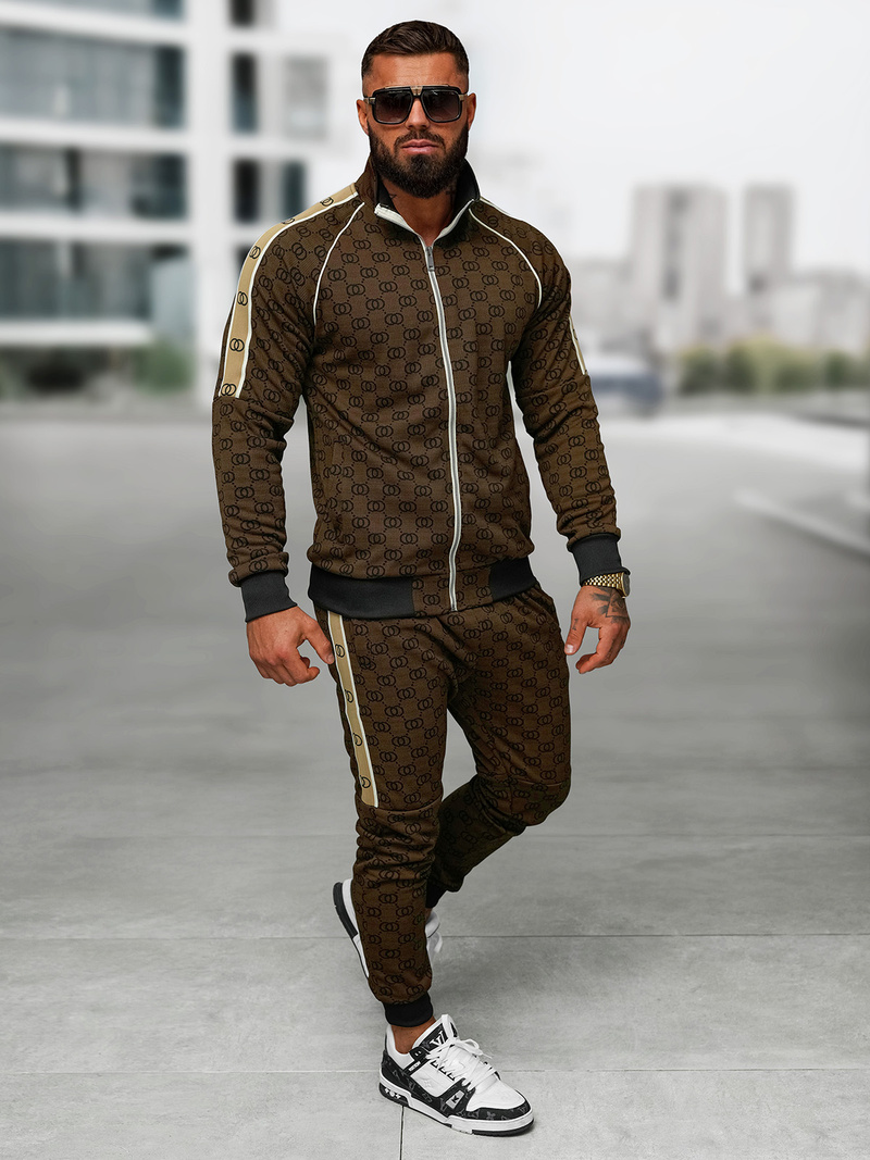 Férfi melegítő együttes sötét-bézs OZONEE O/FF5110AB