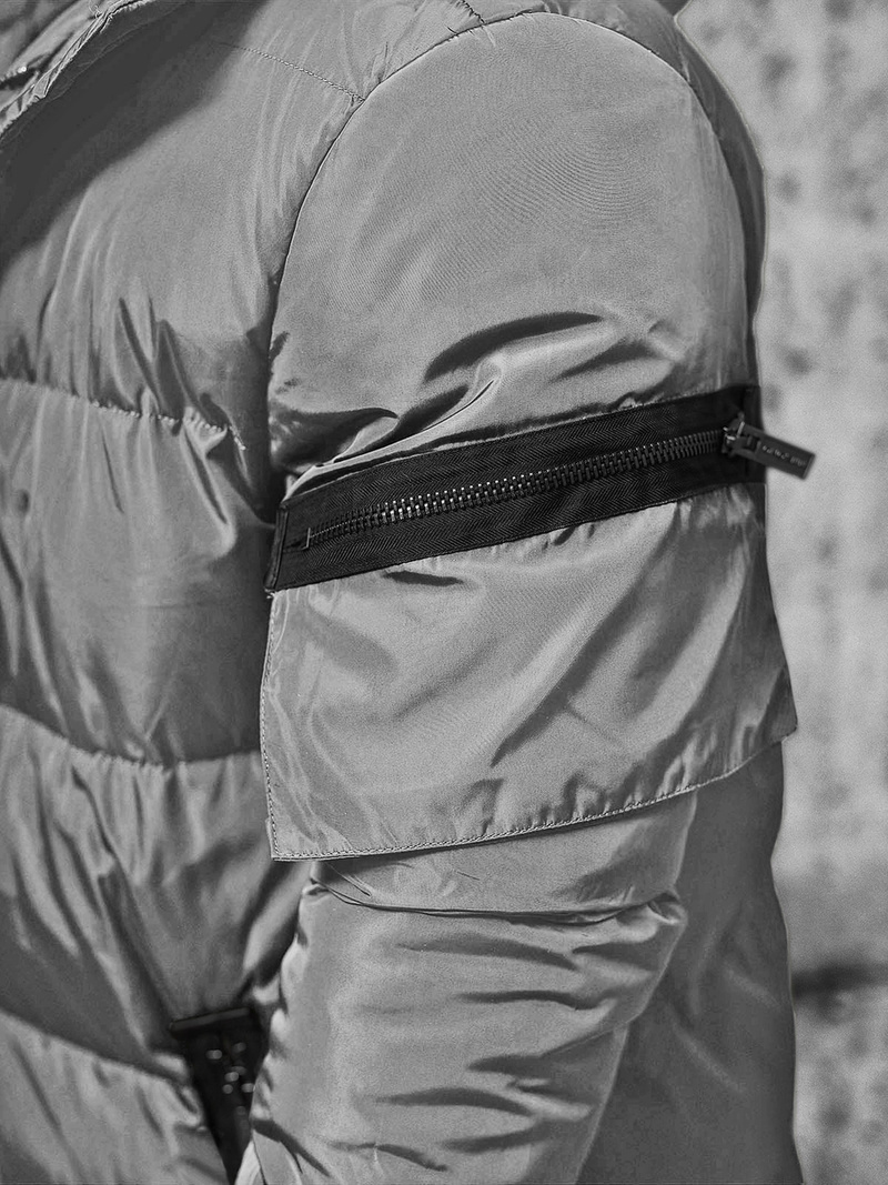 Férfi steppelt Kabát Szürke OZONEE O/M799