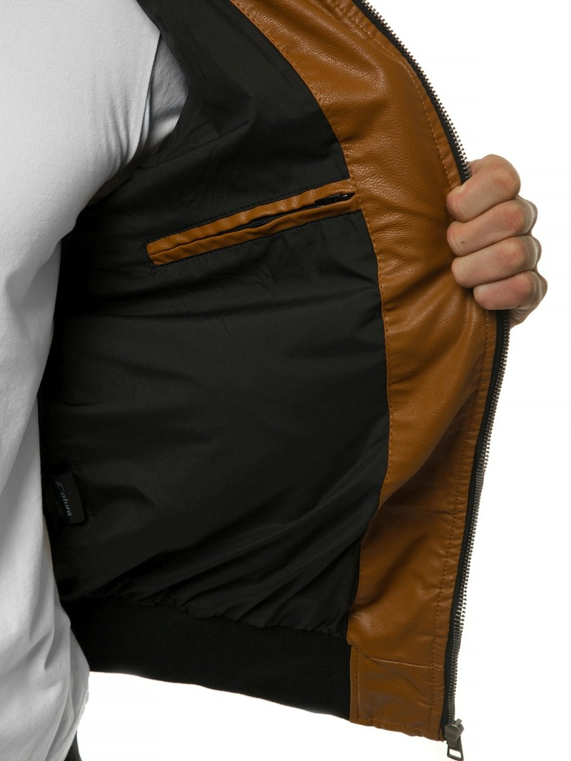 Férfi bőrdzseki camel OZONEE N/6187Z