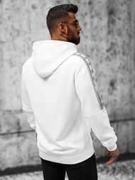 Férfi kapucnis pulóver fehér OZONEE JS/8B1100/1