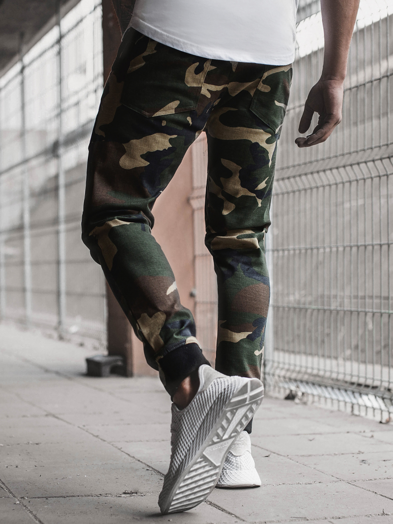 Férfi nadrág jogger Zöld-Terepmintás OZONEE A/1003