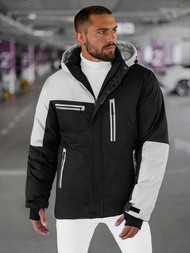 Férfi Steppelt Kabát Fekete-Szürke OZONEE JS/91M9903/92