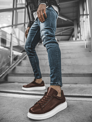 magas sneakersek barna-fehér OZONEE CH/257