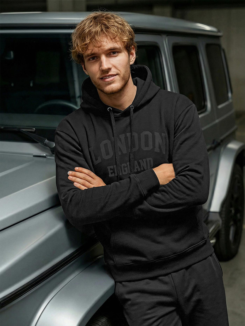 Férfi kapucnis felső fekete OZONEE JS/8B1986/3