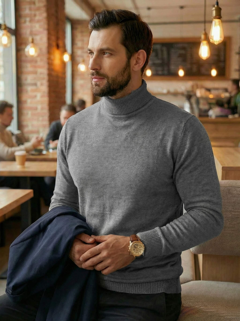 Férfi Pulóver Szürke OZONEE JS/59B3603/2