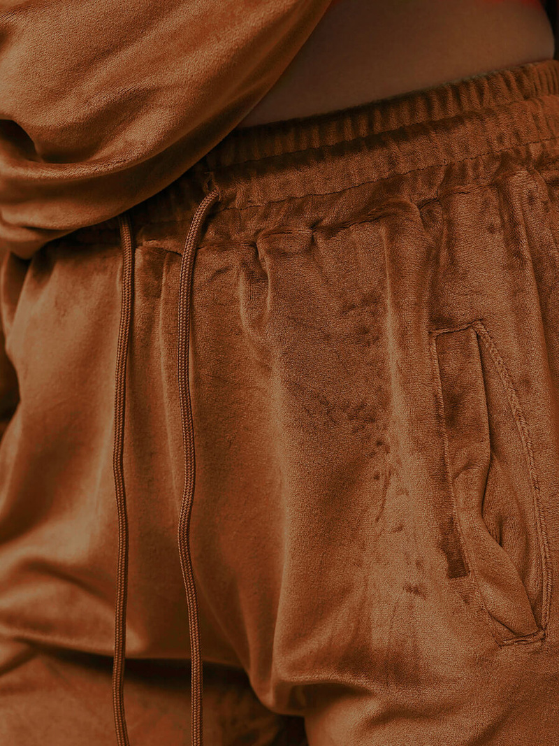 Női Melegítő Szett Velúr Barna OZONEE O/8C1175/33Z