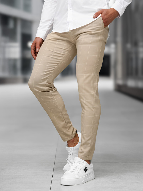 Férfi chino nadrág bézs OZONEE DJ/5505Z