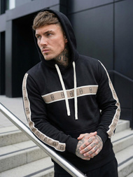 Férfi kapucnis felső fekete OZONEE JS/8B1729/3Z