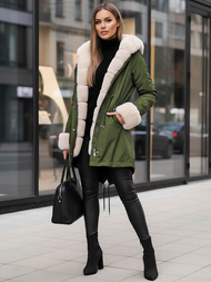 Női téli kabát zöld OZONEE JS/M763/136Z