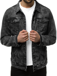 Férfi farmer dzseki fekete OZONEE V/19320