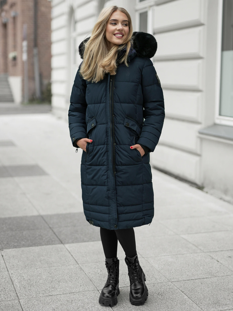 Női téli kabát póló gránát OZONEE O/W377