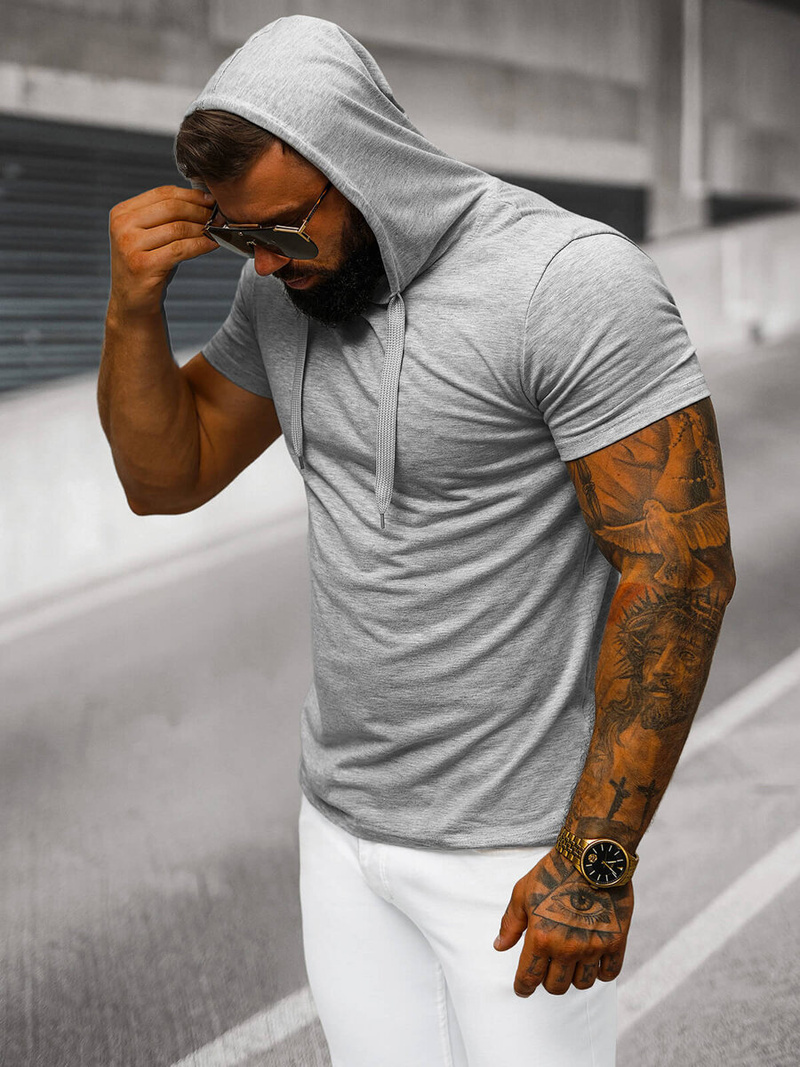 Férfi Póló Szürke OZONEE JS/8T89/2