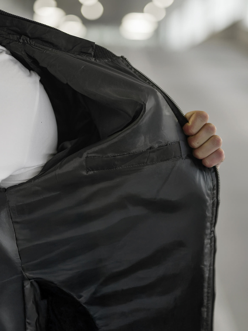 Férfi kabát fekete OZONEE JS/8M985/392Z