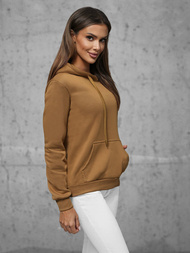 Női kapucnis pulóver Barna OZONEE JS/W02/157Z