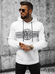 Férfi kapucnis pulóver fehér OZONEE JS/8B996/1