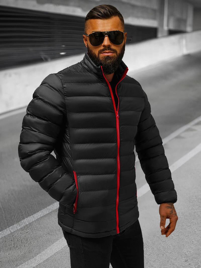 Férfi átmeneti kabát fekete/2 OZONEE JB/JP1111