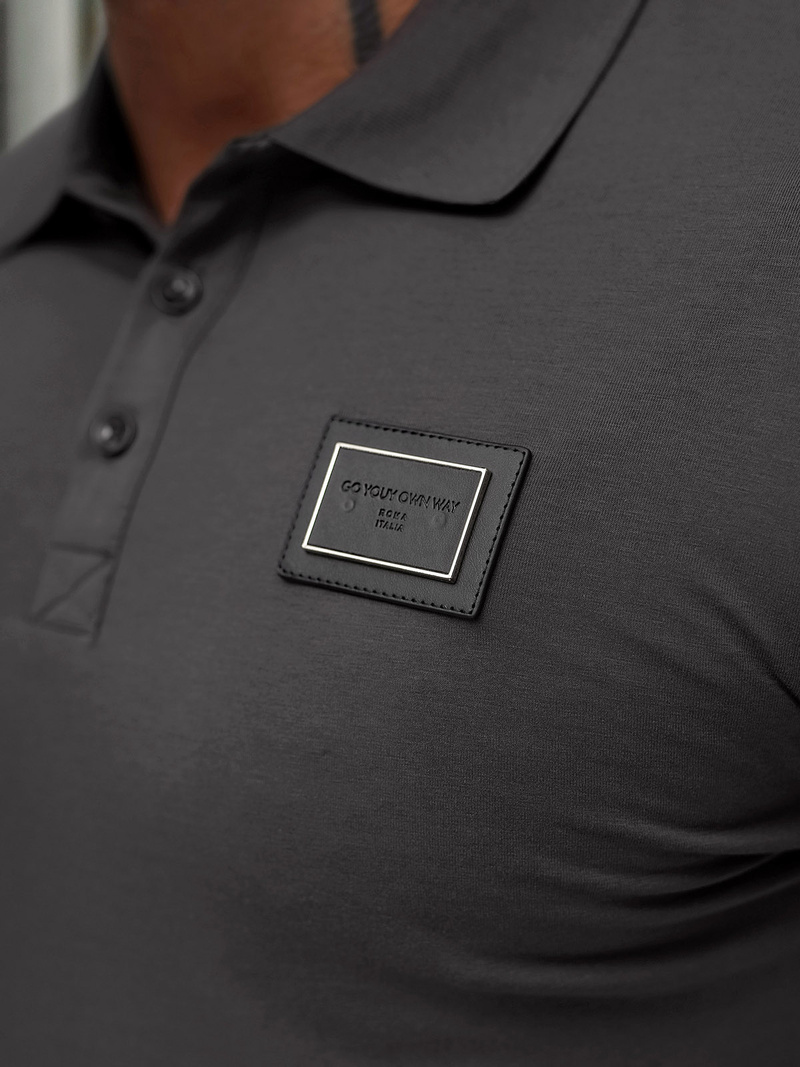 Férfi galléros póló grafit OZONEE NB/MT3124