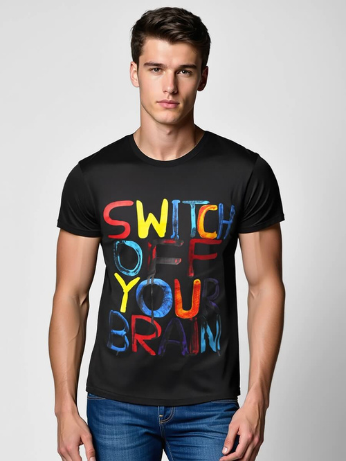 Férfi Póló Fekete OZONEE O/T125/3Z