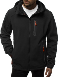Férfi kapucnis softshell kabát fekete-narancs OZONEE GE/12269Z