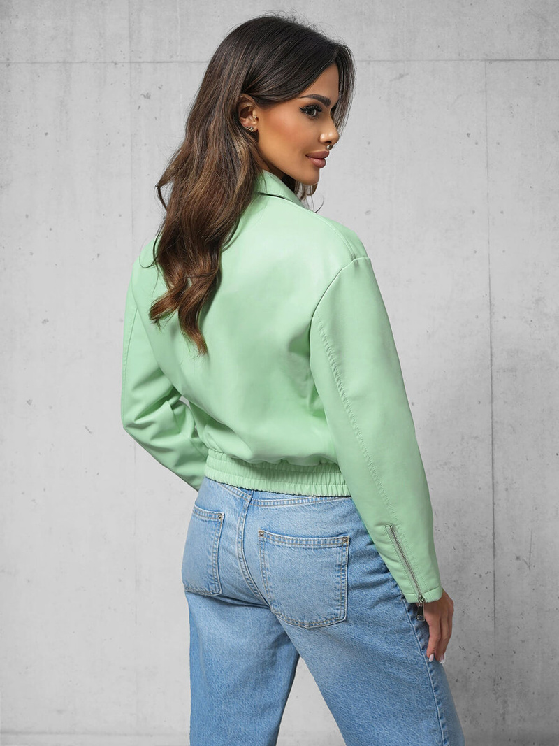 Női Bőrdzseki Mentol OZONEE O/G116