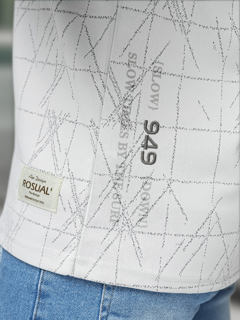 Férfi Póló Fehér OZONEE O/QQ1530