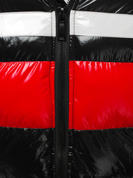 Férfi steppelt téli kabát fekete OZONEE N/6463