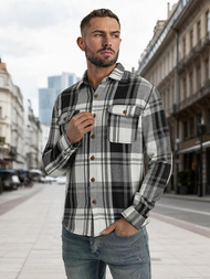 Férfi Ing fekete-fehér OZONEE NB/MC728N/3