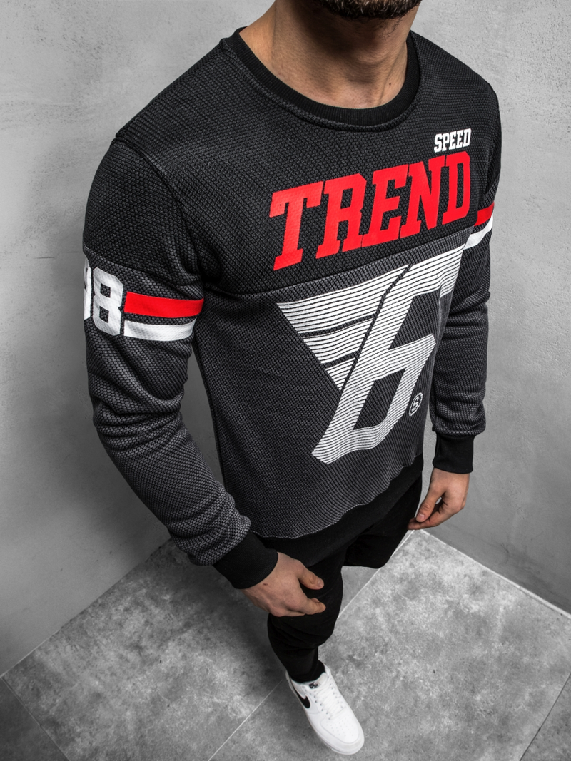 Férfi Melegítő Felső Grafit OZONEE JS/DD752Z