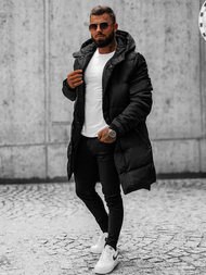 Férfi steppelt Kabát Fekete OZONEE O/M799