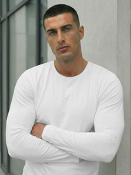 Férfi hosszú ujjú póló fehér OZONEE JS/DB71/2