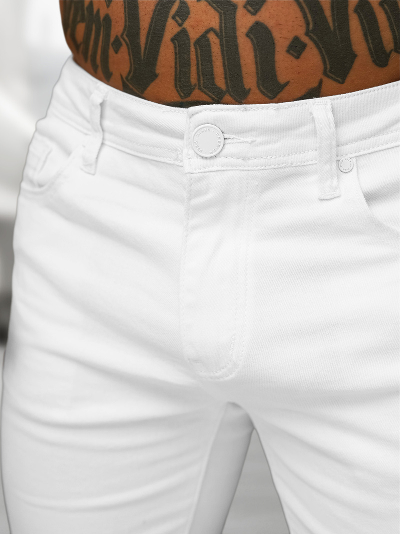 Férfi farmer rövidnadrág fehér OZONEE O/UM873