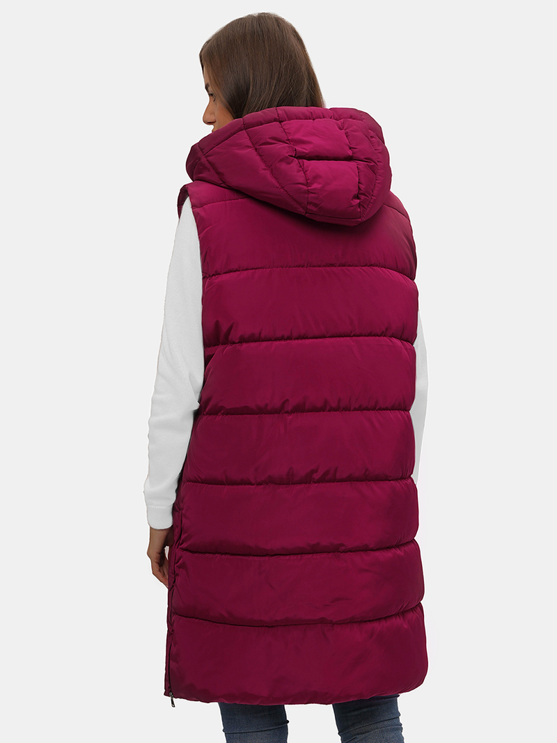 Női hosszú mellény bordó OZONEE O/81276