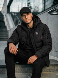 Férfi kabát fekete OZONEE JS/31M5081/392Z