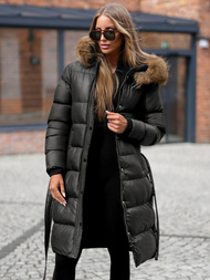 Női kabát fekete OZONEE JS/5M3298/392Z