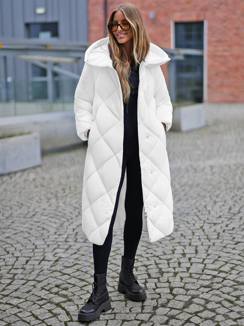 Női téli kabát fehér OZONEE JS/5M3173/281Z