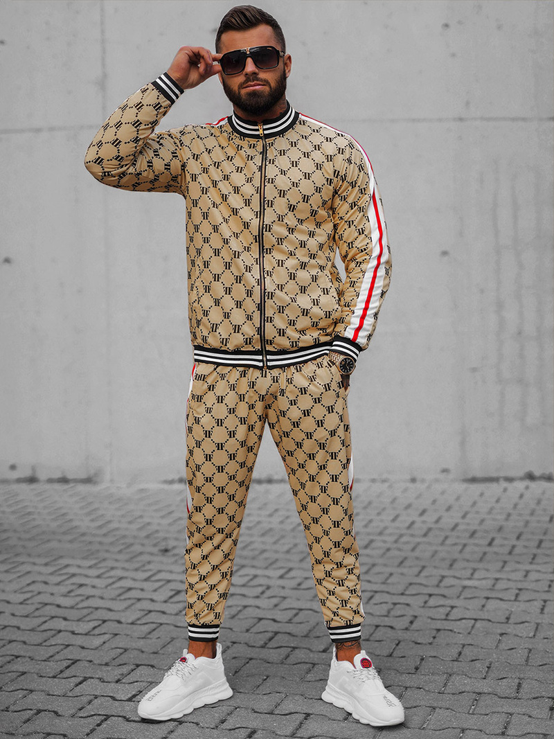 Férfi Melegítő Együttes Bézs-Fekete OZONEE O/12136