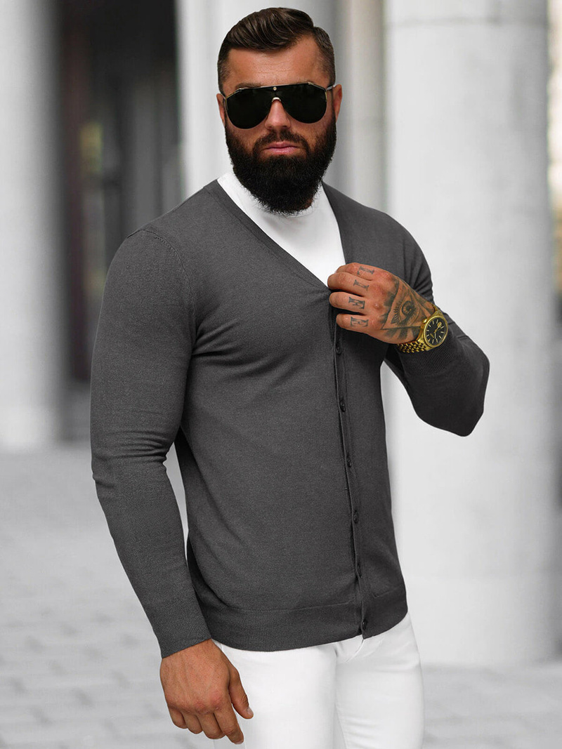 Férfi Pulóver Grafit OZONEE NB/MM6006/3Z