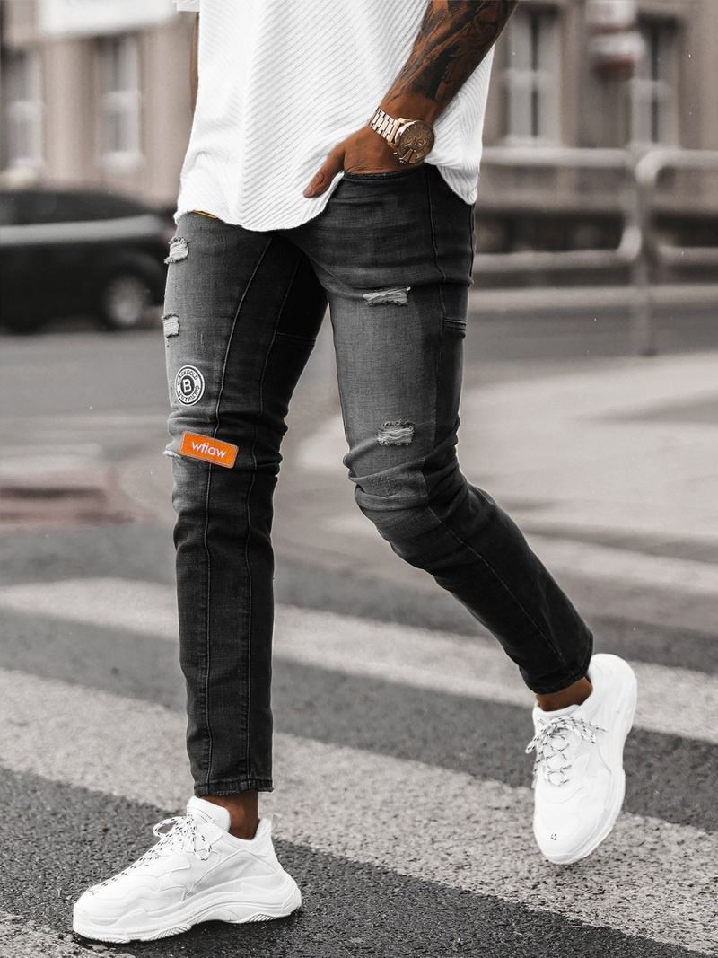 Férfi farmer nadrág fekete OZONEE NB/MP0047NZ