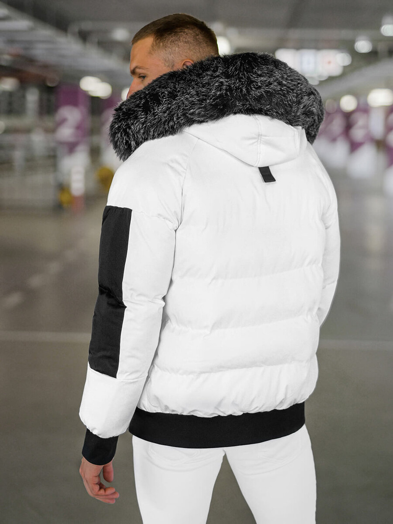 Férfi Steppelt Kabát Fehér OZONEE O/M798Z