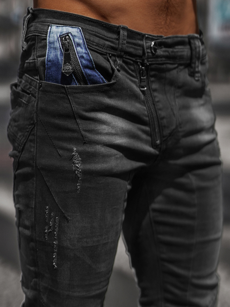 Férfi Farmer Nadrág Fekete OZONEE NB/MP0025N